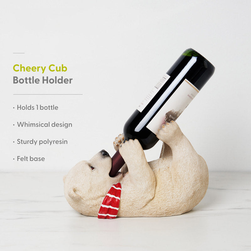 Cheery Cub Polar Bear Bottle Holder – A Festive Wine Accessory Wine holder Wander Wine Carriers.