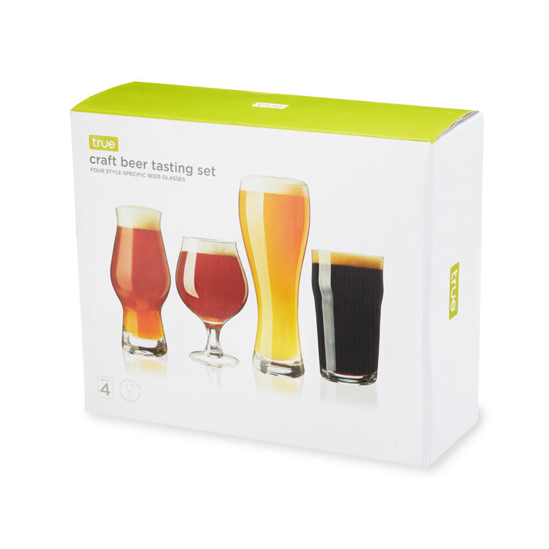 Craft Beer Tasting Kit – Set of 4 Essential Glasses Beer Glasses Wander Wine Carriers.