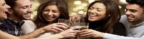 Friend's toast wine cups while enjoying a perfect companionship