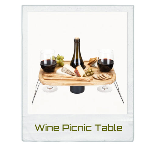 Wine Picnic Table – Portable Elegance Camping Table