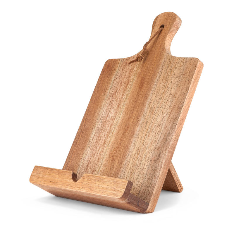 Acacia Wood Tablet Cooking Stand – Rustic Elegance for Your Kitchen Decor & Tabletop Wander Wine Carriers.