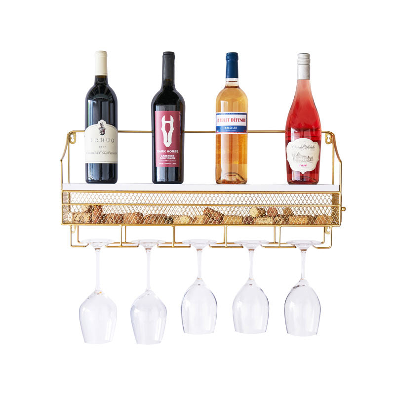 Gold Wall-Mounted Wine Rack & Cork Storage – Stylish and Functional Wine Display Wine Racks Wander Wine Carriers.