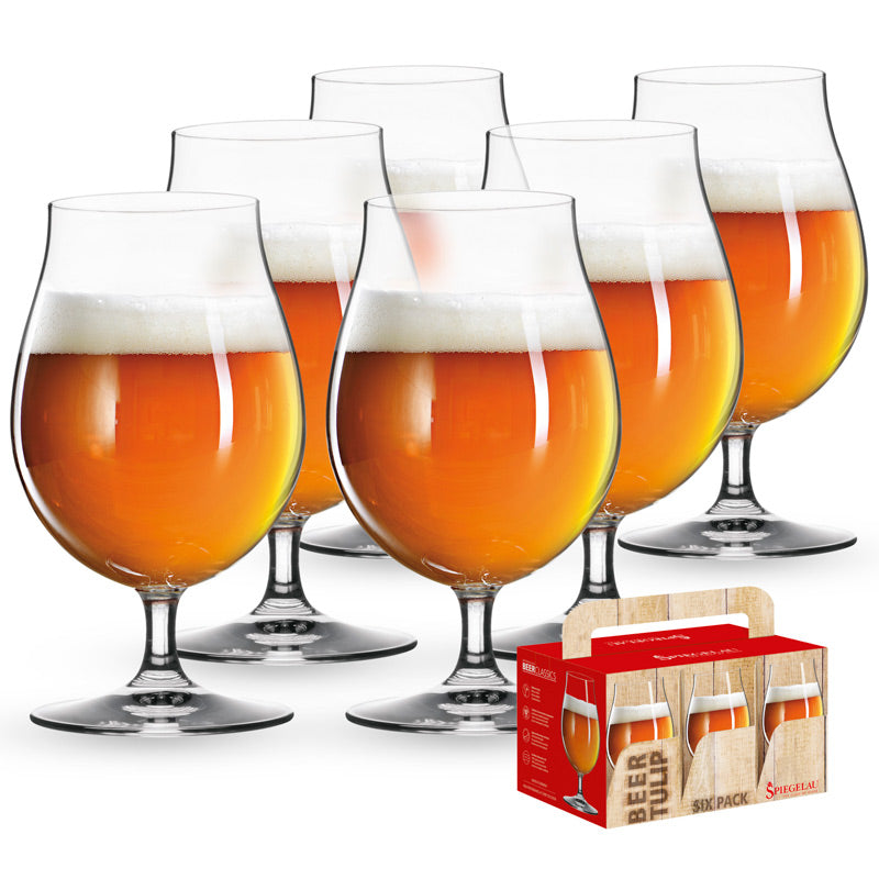 Spiegelau Beer Classics Tulip Glasses (Set of 6) – Perfect for Belgian Ales and Sours Beer Glasses Wander Wine Carriers.