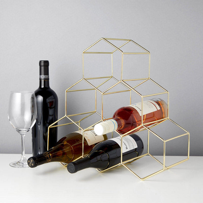 Geo Gold Countertop Wine Rack – Stylish Storage for Your Collection Wine Racks Wander Wine Carriers.