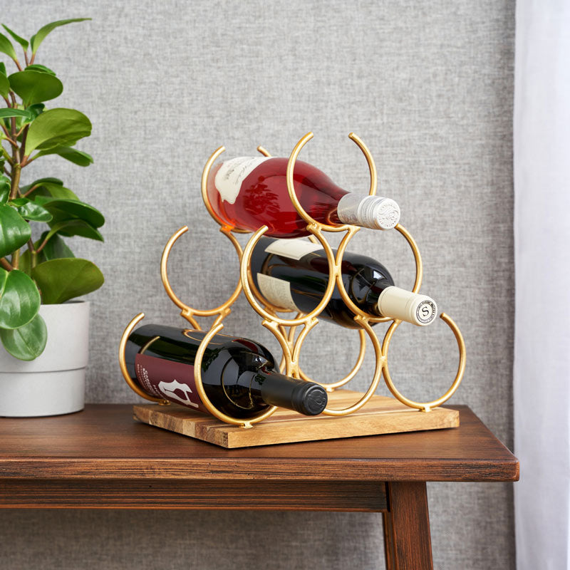 Pyramid Six Bottle Wine Rack by Twine® – Elegant Wine Storage with a Timeless Design Wine Racks Wander Wine Carriers.