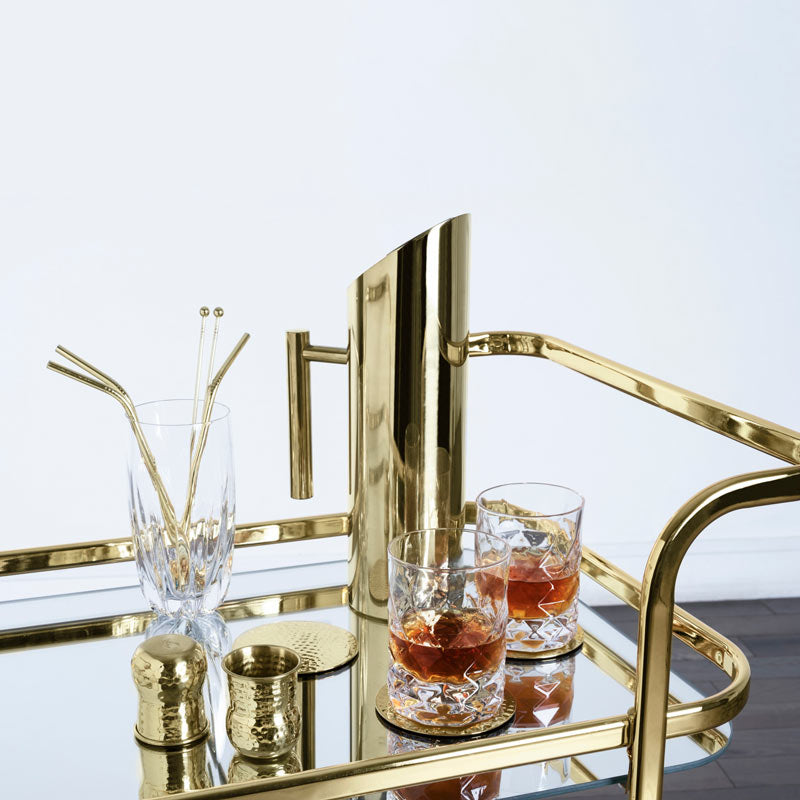 Belmont Gold Bar Cart – The Ultimate Statement for Sophisticated Entertaining Bar Carts Wander Wine Carriers.