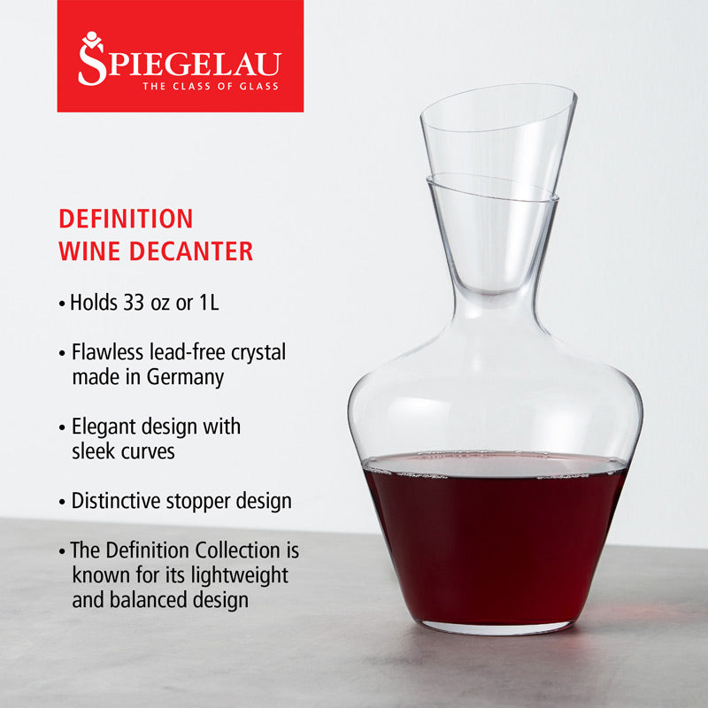 Spiegelau Definition Wine Decanter with Stopper – Precision and Elegance Wine Decanters Wander Wine Carriers.