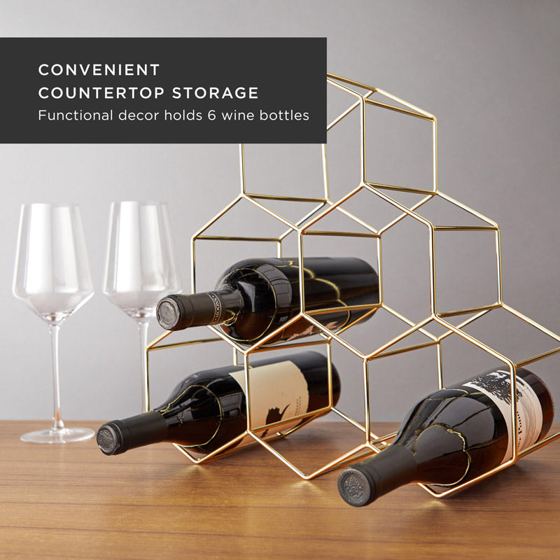 Geo Gold Countertop Wine Rack – Stylish Storage for Your Collection Wine Racks Wander Wine Carriers.