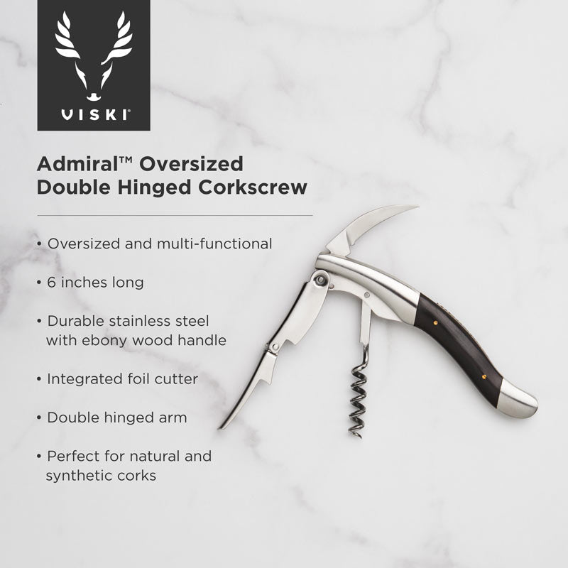 Admiral™ Double-Hinged Corkscrew – Effortless Elegance for Wine Lovers Double Hinged Corkscrews Wander Wine Carriers.