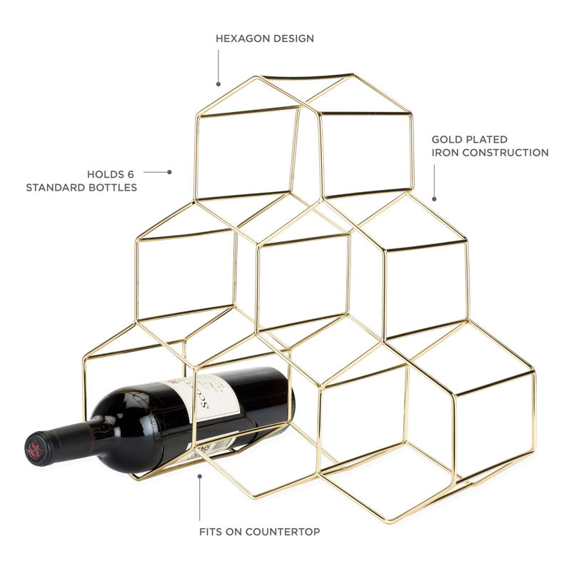 Geo Gold Countertop Wine Rack – Stylish Storage for Your Collection Wine Racks Wander Wine Carriers.