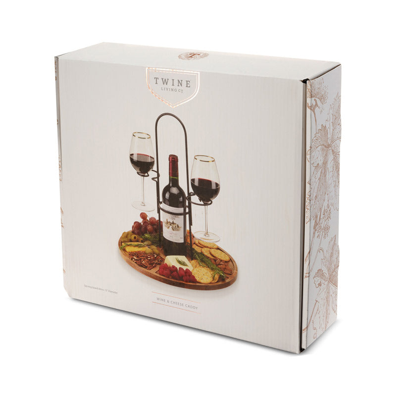 Wine & Cheese Caddy – Perfect Pairing for Elegant Hosting Cheese Board Wander Wine Carriers.