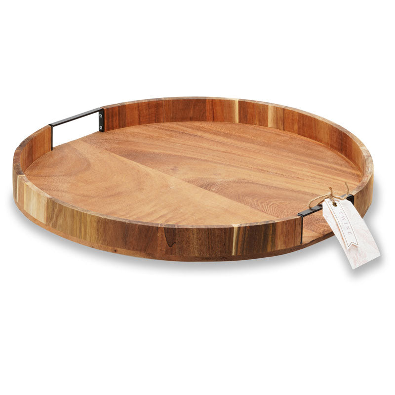 Acacia Lazy Susan – Elegant and Functional Turntable Serving Trays Wander Wine Carriers.