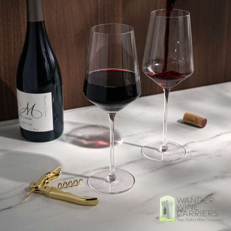 Crystal Wine Glass & Gold Corkscrew Gift Set: Premium Elegance