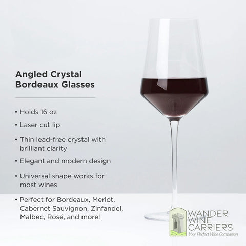 Crystal Wine Glass & Gold Corkscrew Gift Set: Premium Elegance Wine Gifts Wander Wine Carriers.