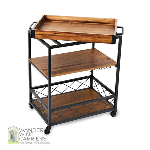 Elegant Bar Cart |  Wheeled Serving Station Elegant bar cart Wander Wine Carriers.