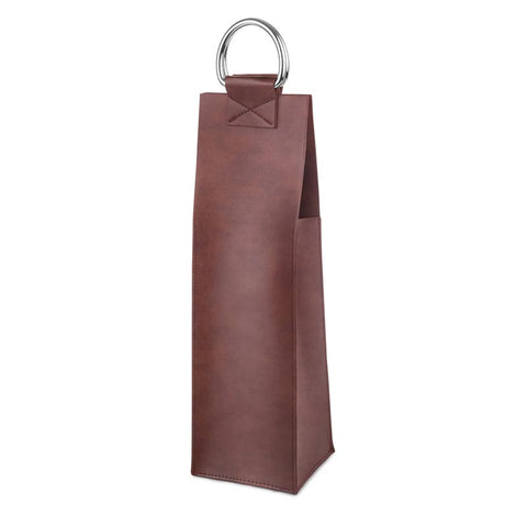 Leather Wine Bag - 1 Bottles Wine Tote - Wander Wine Carriers