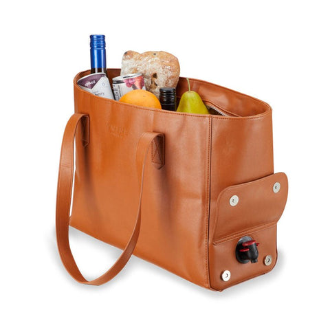 Leather Wine Tote - Wine Handbag - Wander Wine Carriers