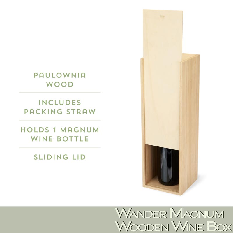 Magnum Wine Box - Paulownia Box - Wander Wine Carriers