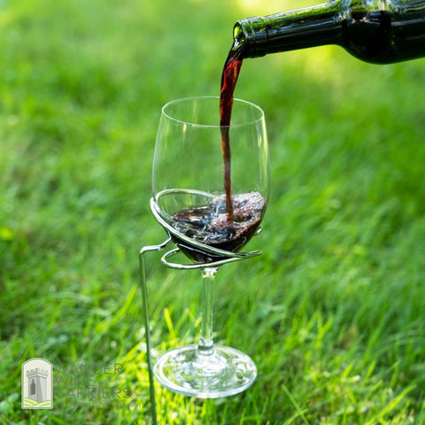Picnic Wine Stake | Outdoor Beverage Holder Outdoor wine holder Wander Wine Carriers.