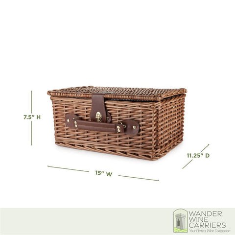 Wicker Wine basket – Picnic Set Wine picnic set Wander Wine Carriers.