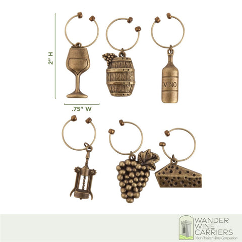 Wine Glass Charms | Vintage-inspired  Wander Wine Carriers.