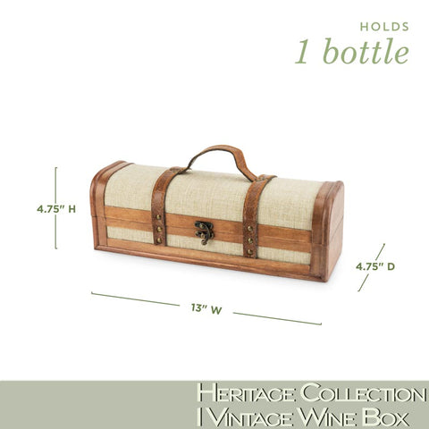 Wood Wine Box - 1 Bottle Classic Box - Wander Wine Carriers