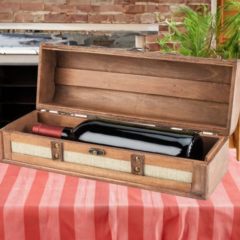 Wood Wine Box - 1 Bottle Classic Box - Wander Wine Carriers