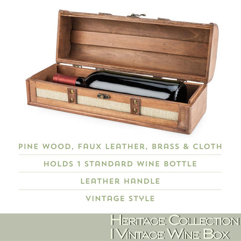 Wood Wine Box - 1 Bottle Classic Box - Wander Wine Carriers
