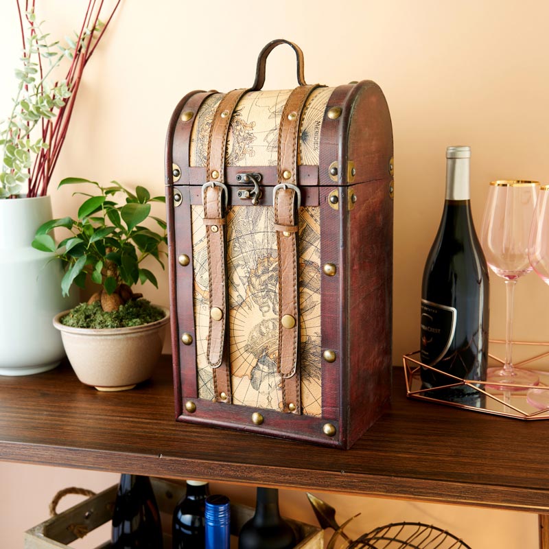 Wood Wine Box - 2 Bottle Heritage Collection - Wander Wine Carriers