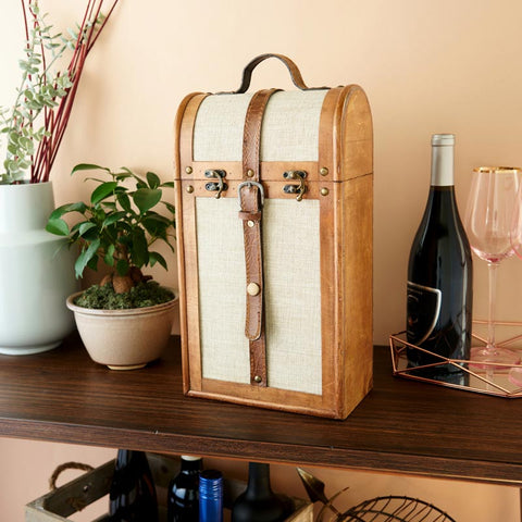 Wood Wine Box - 2 Bottles Classic Case - Wander Wine Carriers