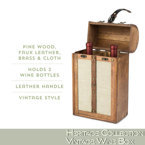 Wood Wine Box - 2 Bottles Classic Case - Wander Wine Carriers
