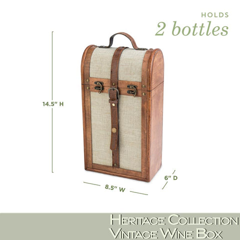 Wood Wine Box - 2 Bottles Classic Case - Wander Wine Carriers