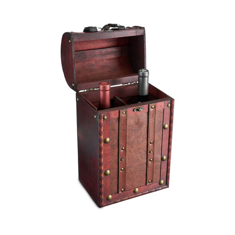 Wood Wine Box - 2 Bottles Vintage Box - Wander Wine Carriers