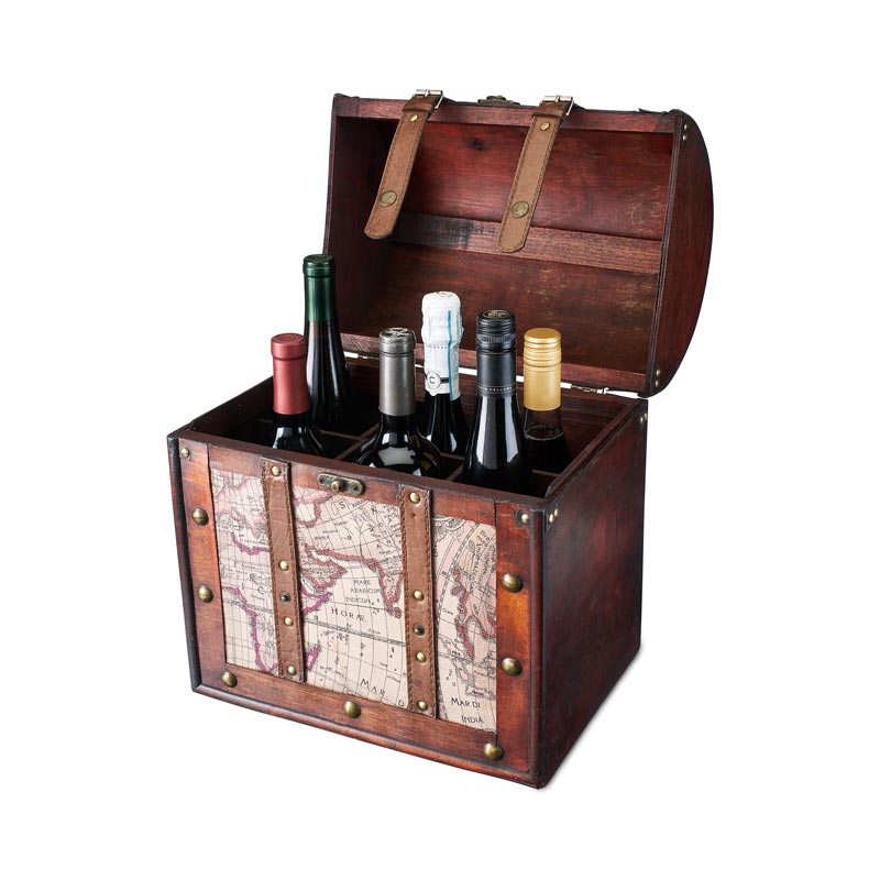 Wood Wine Box - 6 Bottle Heritage Collection - Wander Wine Carriers