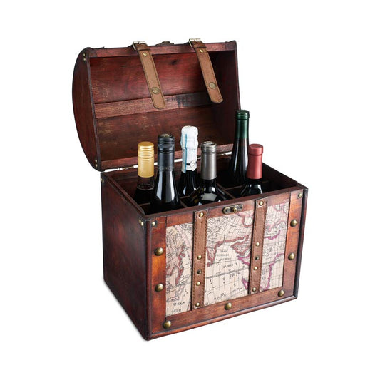 Wood Wine Box - 6 Bottle Heritage Collection - Wander Wine Carriers