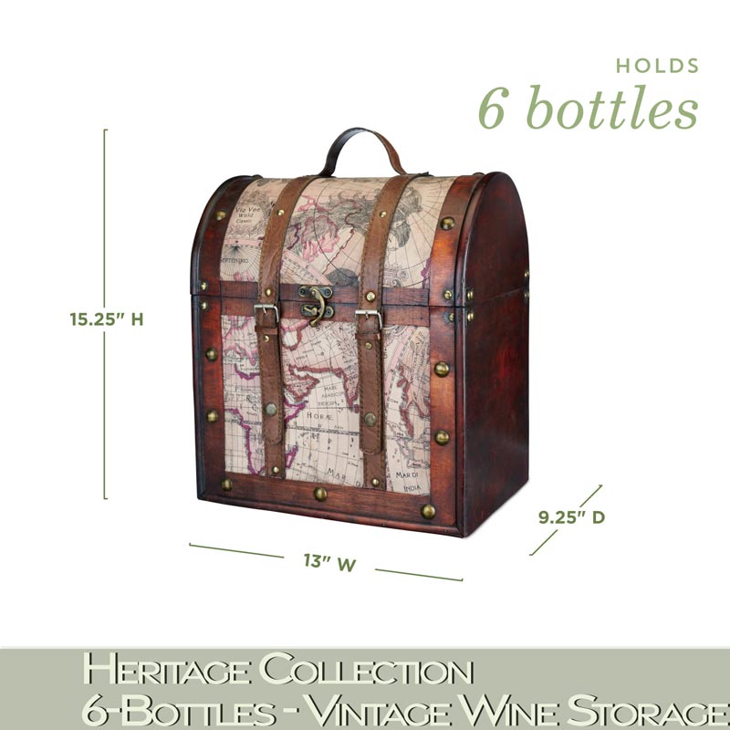 Wood Wine Box - 6 Bottle Heritage Collection - Wander Wine Carriers