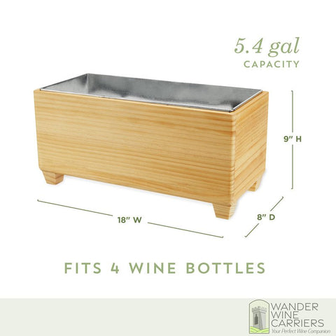 Wooden Beverage Tub - Eco-Friendly Drink Cooler Beverage Tub Wander Wine Carriers.