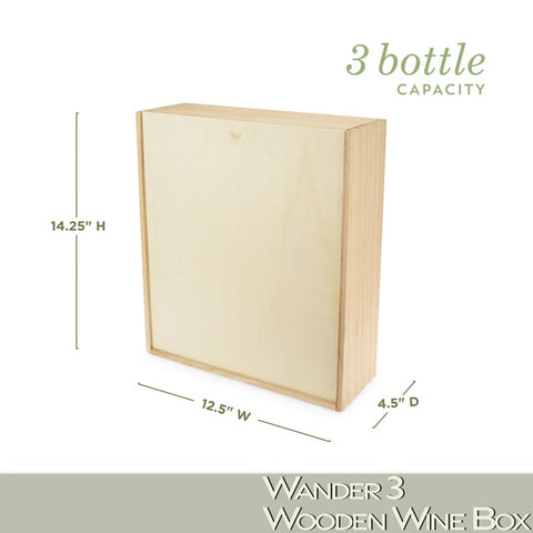 Wooden Wine Box - Wander Three - Wander Wine Carriers